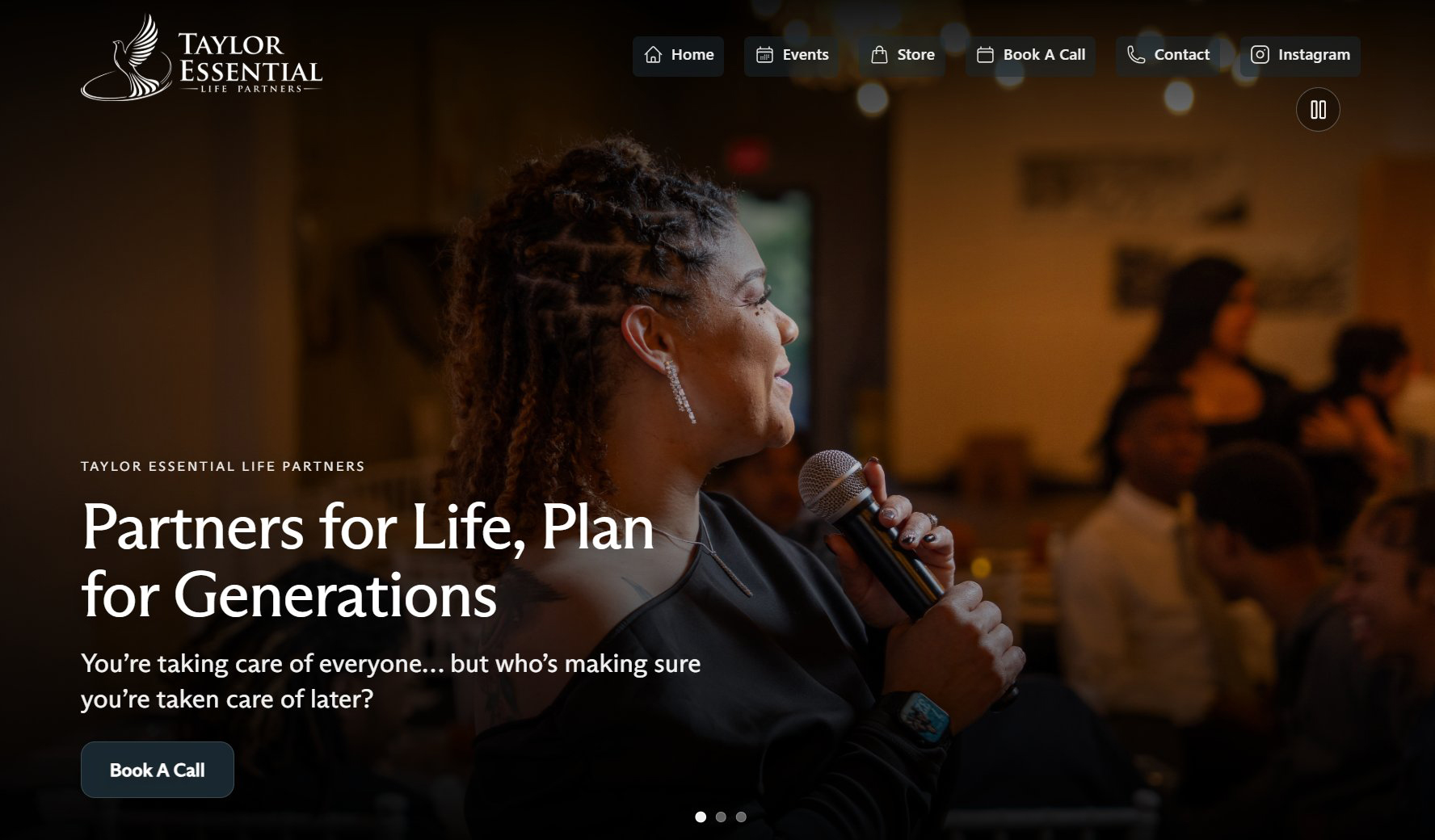 The telpfamily.com website Northbrook built for Taylor Essential Life Partners